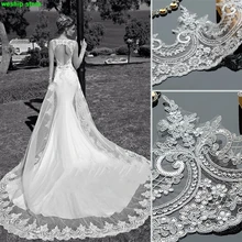 2017 nueva diy europea lentejuelas accesorios de ropa de encaje óseo para correa del vestido velo de la novia de la boda cortinas de la ventana 1 m