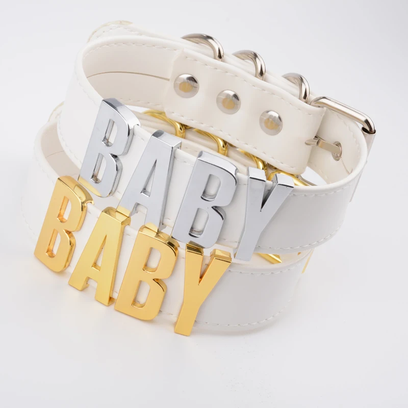 personalised custom name choker baby for women girls vegan leather