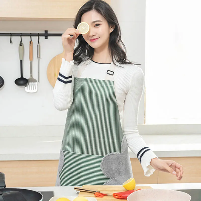 1pcs Adjustable Home Kitchen Pocket Cooking Apron Waterproof Erasable Hand With Pocket Apron Kitchen Baking Tool Accessories