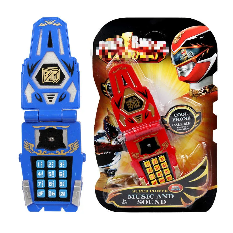 Dinosaur Rangers Morpher Mobile Phone Model with Action Figures Sound Light Early Education Toy for Children