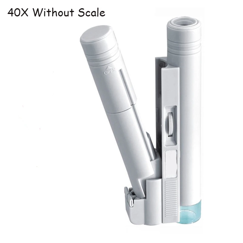 Дешево 40X 80X 100X без весов Карманный микроскоп регулируемый чтение иллюминатор Лупа стекло увеличительное средство со светодиодной подсветкой