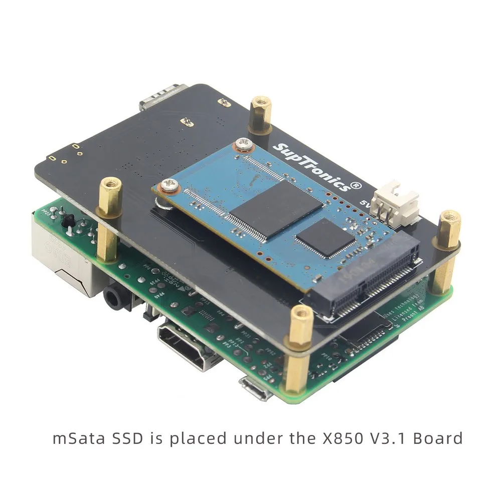 Raspberry Pi mSATA SSD Lagerung Expansion Board X850 V3.1 USB 3.0 Extansion Board Modul für Raspber