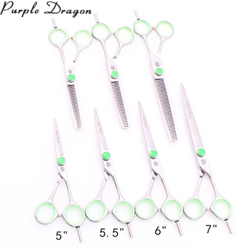 

5.5" 6" 7" Japanese 440C Purple Dragon Dogs Grooming Scissors Straight Scissors Thinning Shears Professional Pet Scissors Z1121