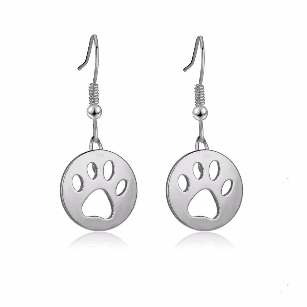 Fashion Earrings Hollow Dog Pet Paws Drop Earrings Charm Dangle