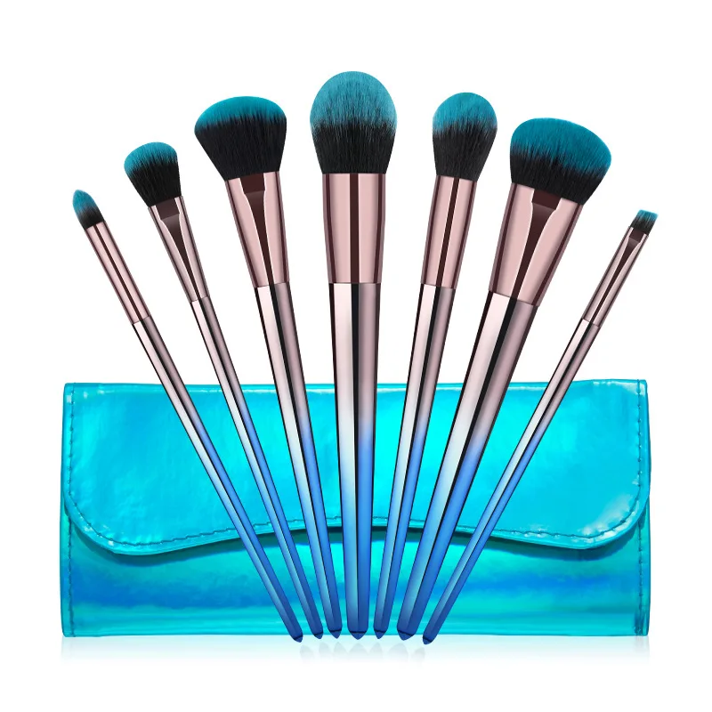 

2019 New 7 Diamond-shaped Electric Handle Make-up Brush Sets with Brush Wrap Blush-brush Eye Shadow Brush Beauty Makeup Tool