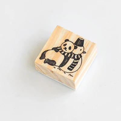 Enjoy moment 1 шт. деревянные милые животные панда Печать Прозрачный штамп для скрапбукинга DIY штамп планировщика японские канцелярские принадлежности поддержка - Цвет: Snowman
