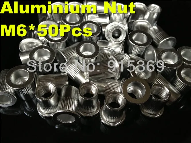 50X M6 Rivet Nut Metric Flat head Alu blind insert nut POP inserting