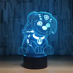 Прекрасный погладить собак щенка 3D ночь светодиодные лампы USB ночник детей подарки Красочные мультфильм животное canina Luminaria для дети