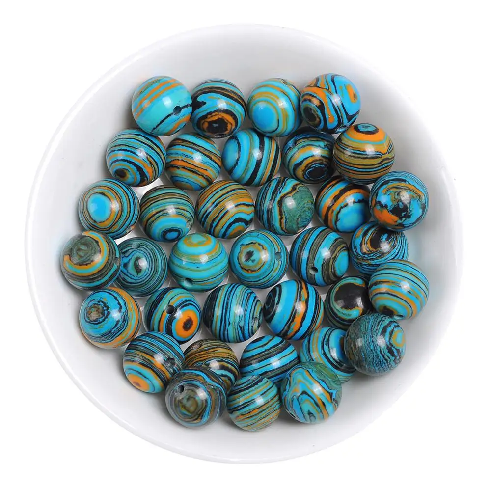 

Natural Blue Malachite Stone Round Loose Ball Beads 15" Strand 4 6 8 10 12MM For DIY Jewelry Making bracelet Wholesale Accessory