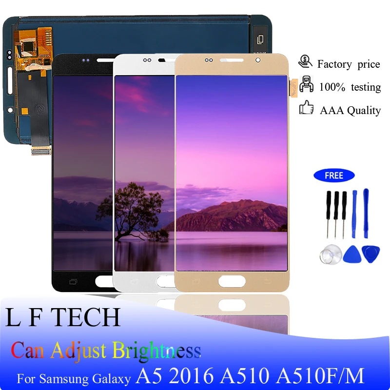 ЖК-дисплей для Samsung Galaxy A5 2016 A510 A510F A510M и кодирующий преобразователь сенсорного