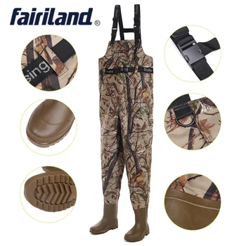 41-46 size chest wader with wading boots wading pants Camouflage color Taiwan 420D Nylon Super Tough fishing waders 5