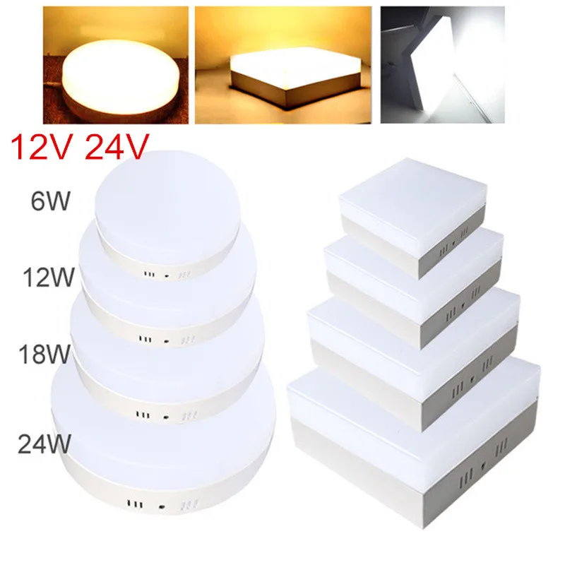AC/DC 12V 24V 6W 12W 18W 24W Square LED Panel Light Surface Mounted LED ...