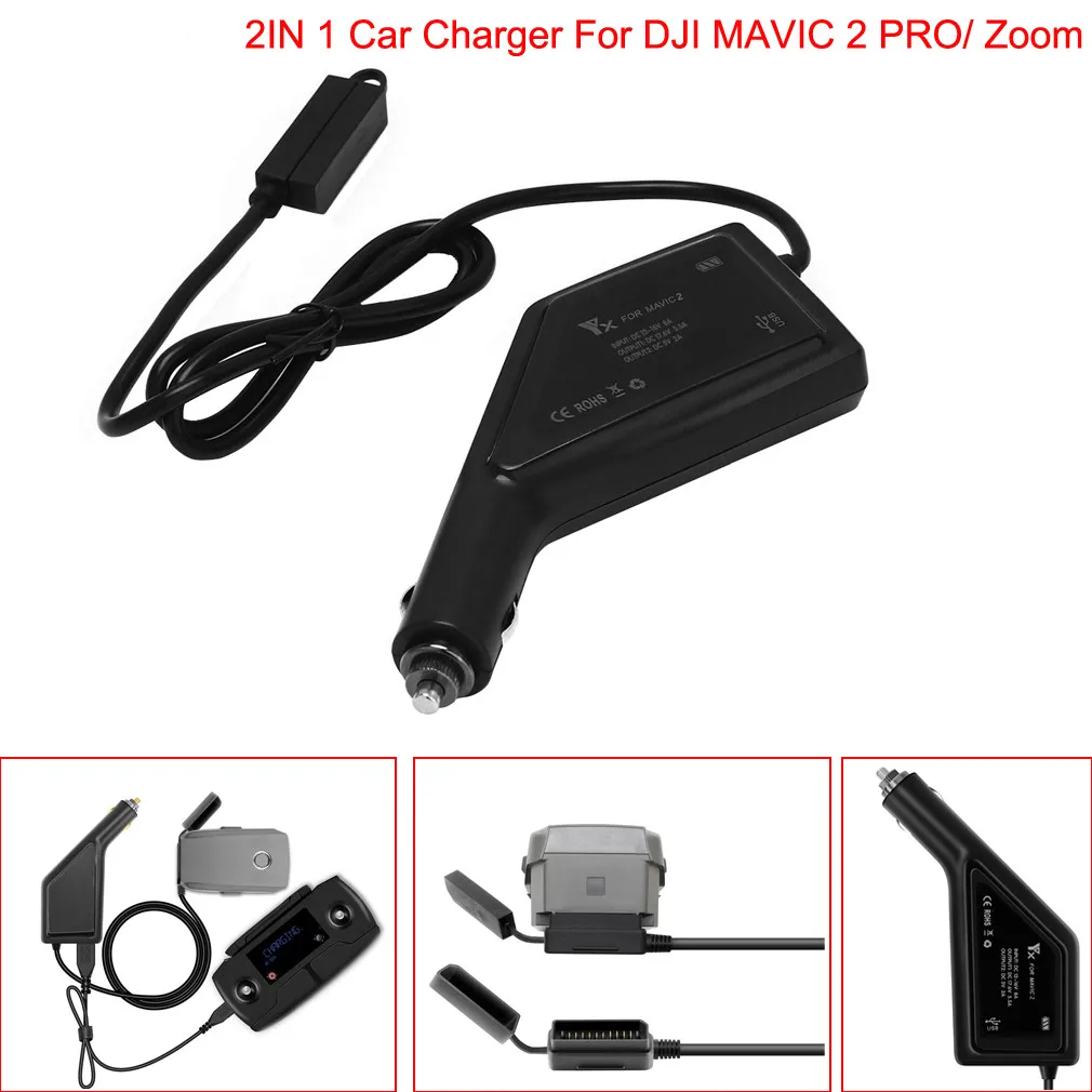 2 in1 USB Car Drone Quick Charger Remote Control Battery For DJI Mavic Pro/ Zoom 20A Drop Shipping | Электроника