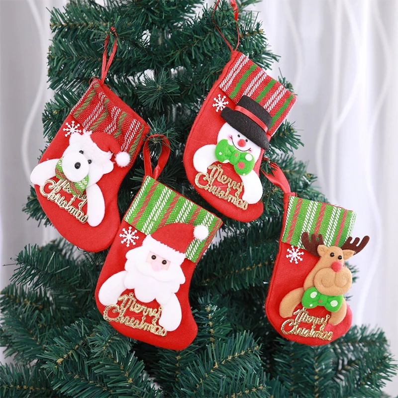 

Christmas Santa Snowman Pendant Ornaments New Year Socks Christmas Decorations for Home Merry Christmas Tree Decorations Xmas