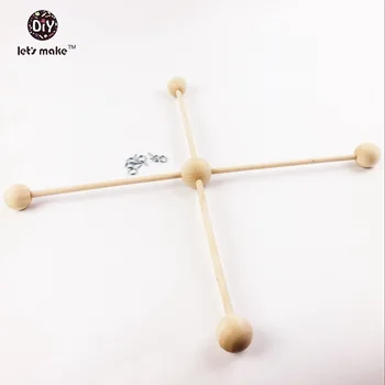 

Let's Make The Wooden Baby Crib Toys DIY Play Gym Materials Natural Wood Baby Rattle Baby Toy Accessories Baby Room Decor