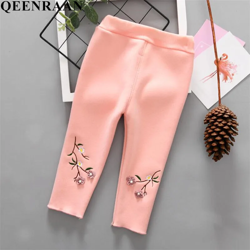 

Children's Baby Trousers 2018 Autumn Winter New Thickening Girls Leggings Plus Velvet Outer Pants Children Clothing 0-3 Years