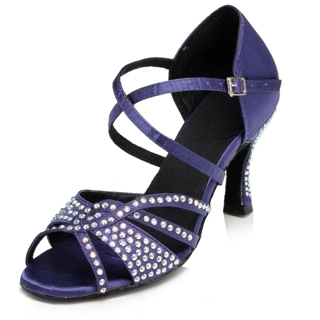 Purple Comfortable Women’s Dancing Shoes Satin Soft Sole Sexy