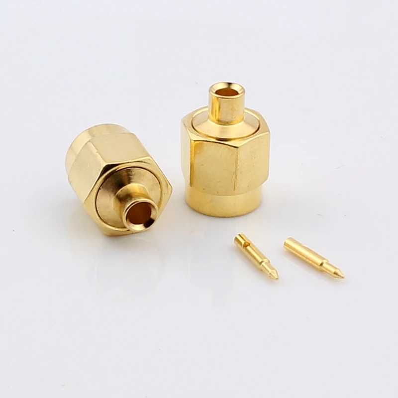 

10pcs RP-SMA Male Jack Center Solder Semi-rigid RG405 50-1.5" RF SMA Connector