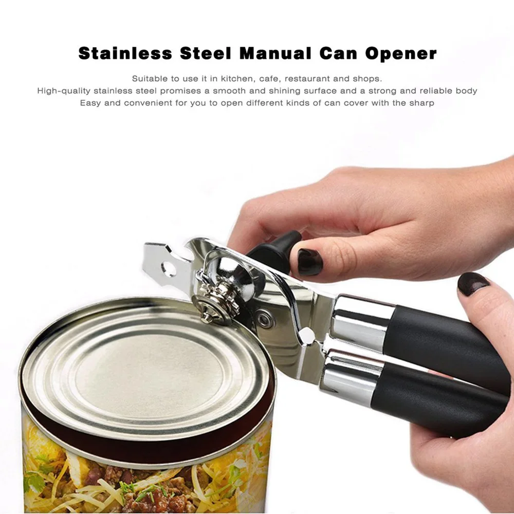 Multi use Stainless Steel Manual Can Opener Beer Grip Cans Bottel