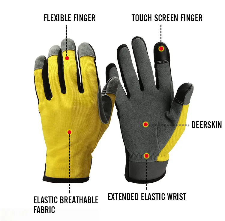 OZERO перчатки для бега, перчатки с сенсорным экраном, спортивные кожаные перчатки из оленьей кожи для мотогонок, велоспорта, велосипедные перчатки для мужчин и женщин 8009