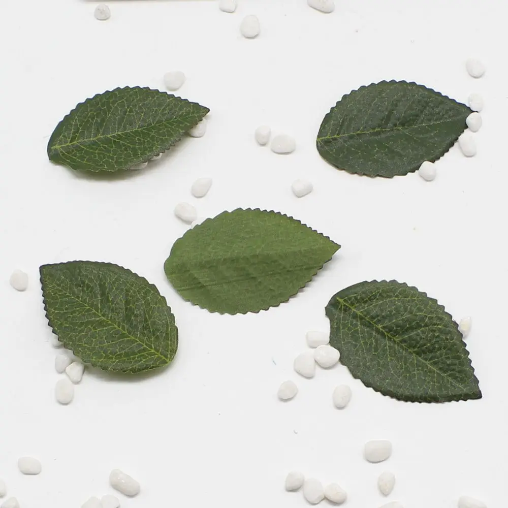 

10 pcs / lot Artificial flower scrapbooking leaves silk leaves of high simulation flower stocking for wedding decoration decorat
