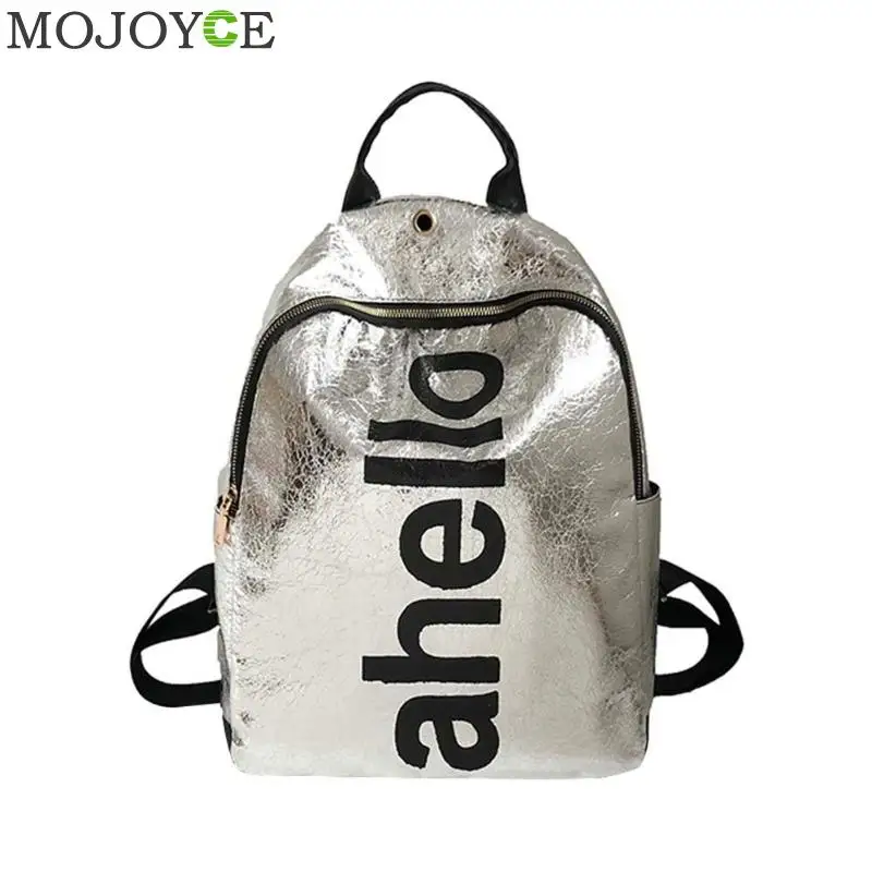 

Fashion Women Preppy Style Backpacks Letter Print PU Backpack School Bags for Teenager Girls Shoulder Bag Female Travel Daypacks