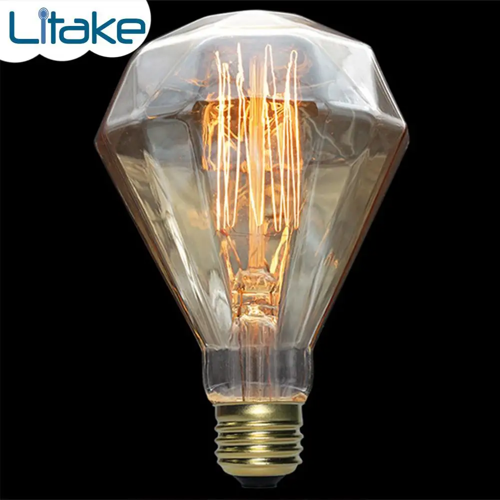 Litake 110V 40W Edison E27 винтажные лампочки ромбовидная форма теплый белый лампа