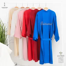 Китайский Свадебный халат невесты атласные халаты платье летняя сексуальная ночная рубашка с вышивкой пижамы кимоно халат платье юката