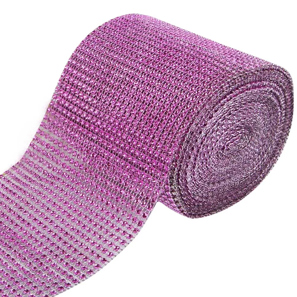pink Модные стразы в сетку с кристаллами для букетов, подсвечники, вазы, свадебные украшения для дома, 899 - Цвет: pink