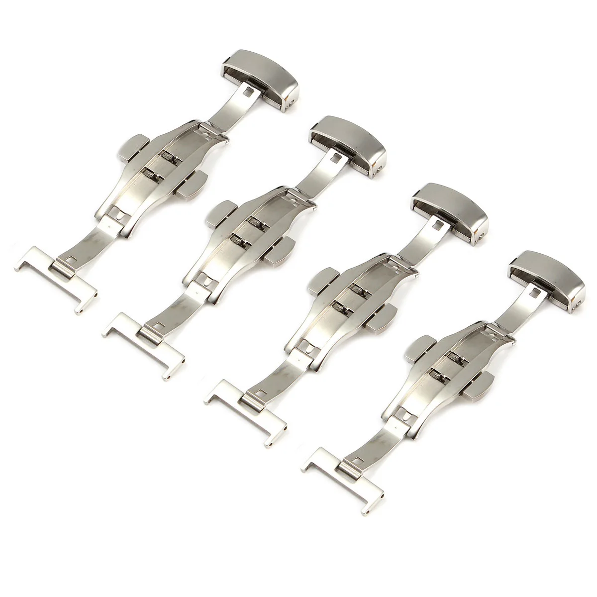 YCYS 22mm Silver Deployment Butterfly Clasp WATCH Buckle Stainless