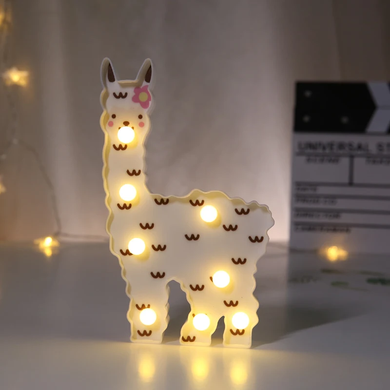 Novelty Flamingo Christmas decorative Led lights Modelling String Decoration Wall Hanging Creative 3d Blue Table Lamps