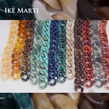 IKE MARTI 1 Pc 60cm Acrylic Chain for Bag Accessories Diy Women Snaps Gold Black Handmade Resin Purse Chain Straps for Handbags