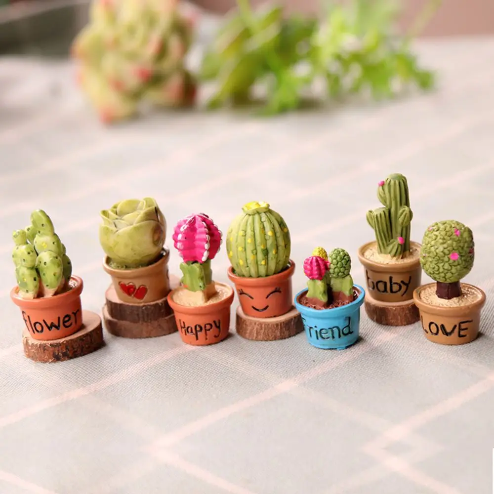 Acheter Micro Figurine de paysage de jardin féerique, Micro ornements,  Figurines de fleurs de Cactus, Miniatures de Cactus