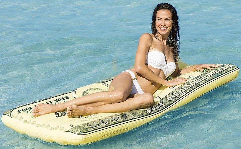 US$100 Dollar Pool Float 180cm Giant Lie-on Floating Raft Inflatable Lounger Swimming Ring Air Mattress Water Fun Outdoor Toys US$100 Dollar Pool Float 180cm Giant Lie-on Floating Raft Inflatable Lounger Swimming Ring Air Mattress Water Fun Outdoor Toys