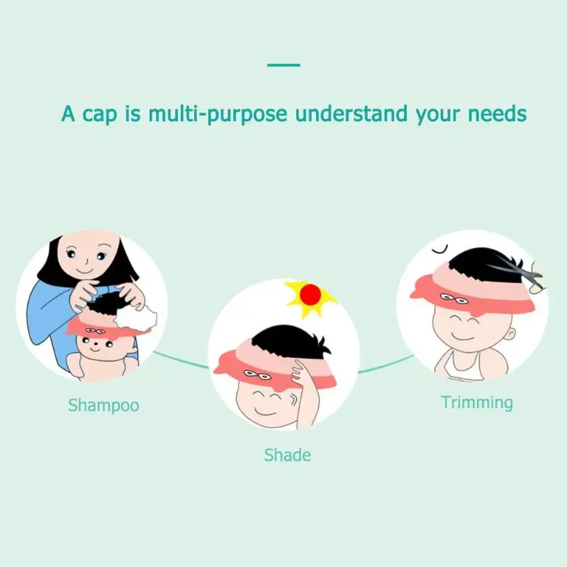 Эластичная шапочка для шампуня, детская шапочка для душа, Регулируемая Шапочка для Мытье Ванны, защита для волос, мягкая шапка для душа и
