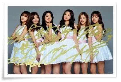 Apink Автограф Подпись групповое фото 4*6 дюймов Бесплатная доставка корейский 01.2017