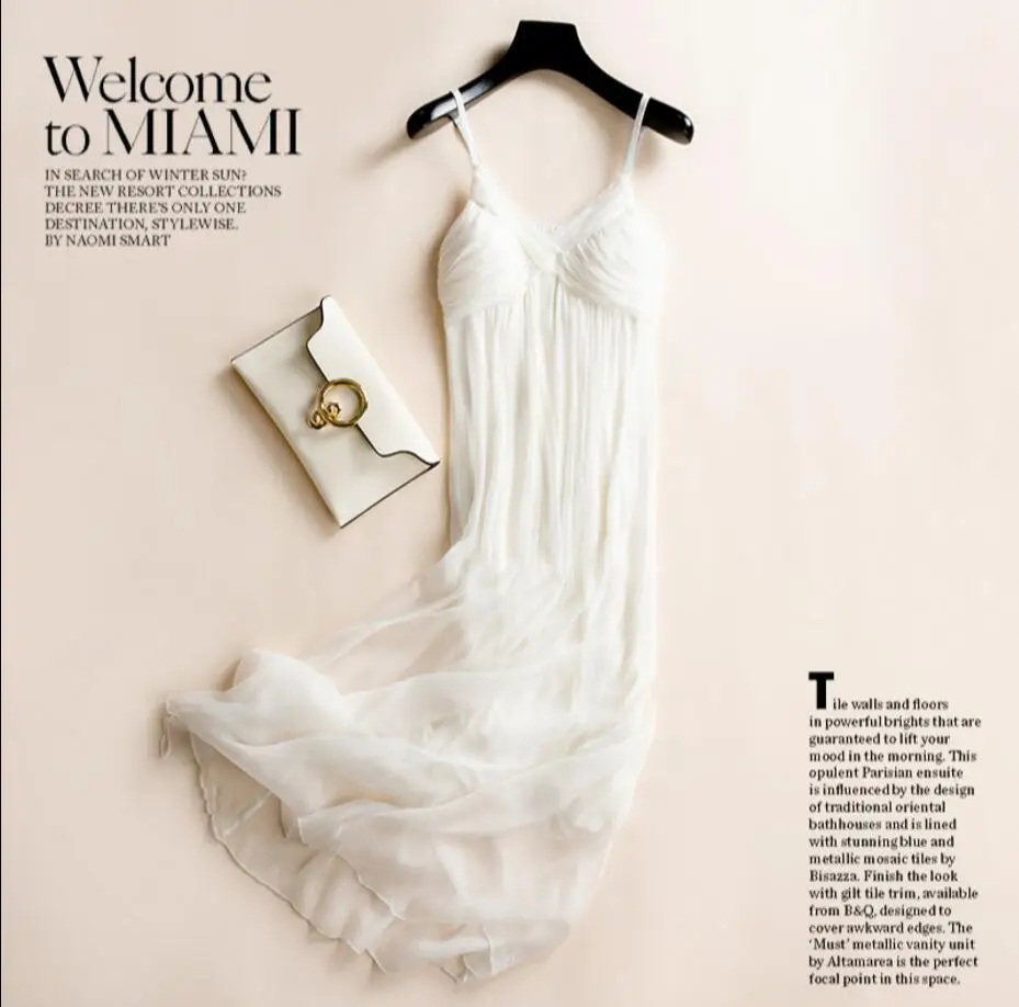 

New 2019 Real 100%Silk Dress Women Natural Silk High Quality Elegent Fairy Holiday Beach Long dress White Free Shipping