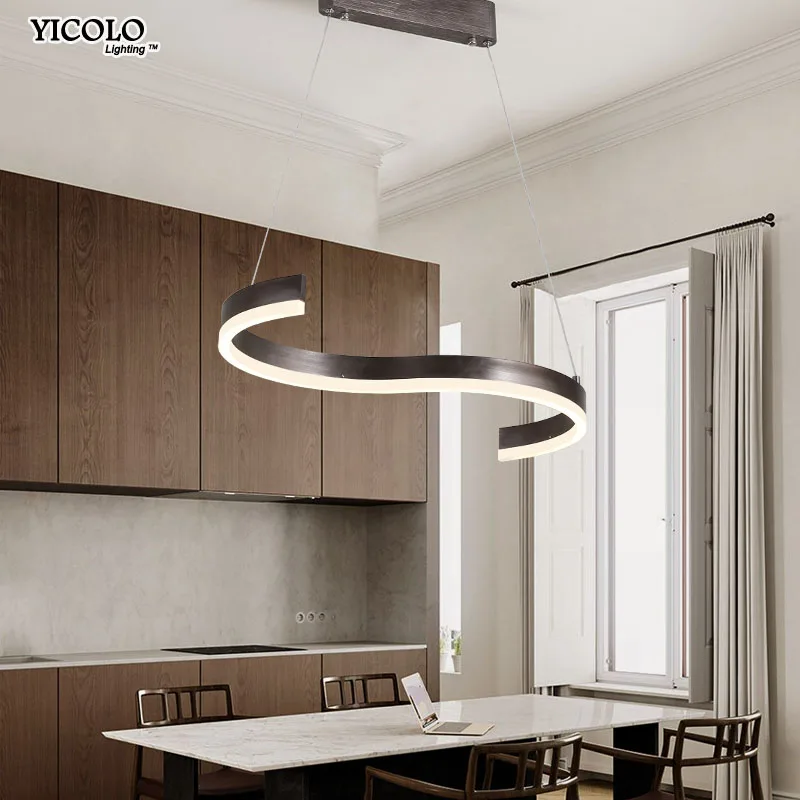 

Coffee Color Modern led pendant lights for living room dining room S shape Lights LED Lighting indoor home Lamp fixtures deco