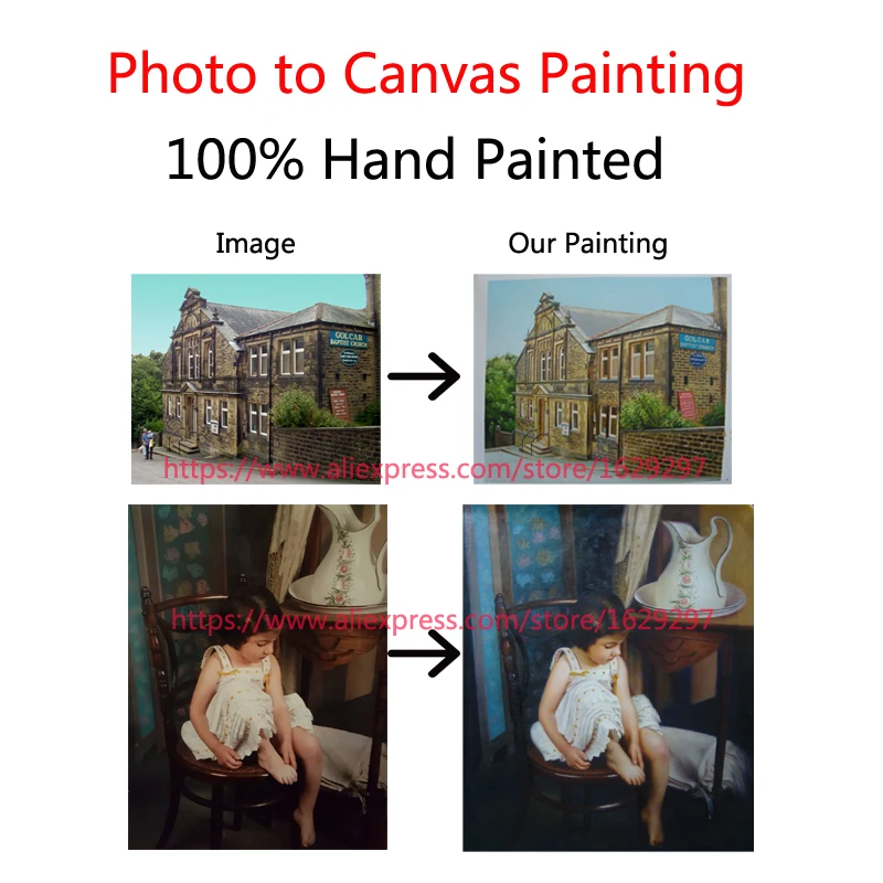 

Hand painted Custom oil Painting make your photo to canvas High quality