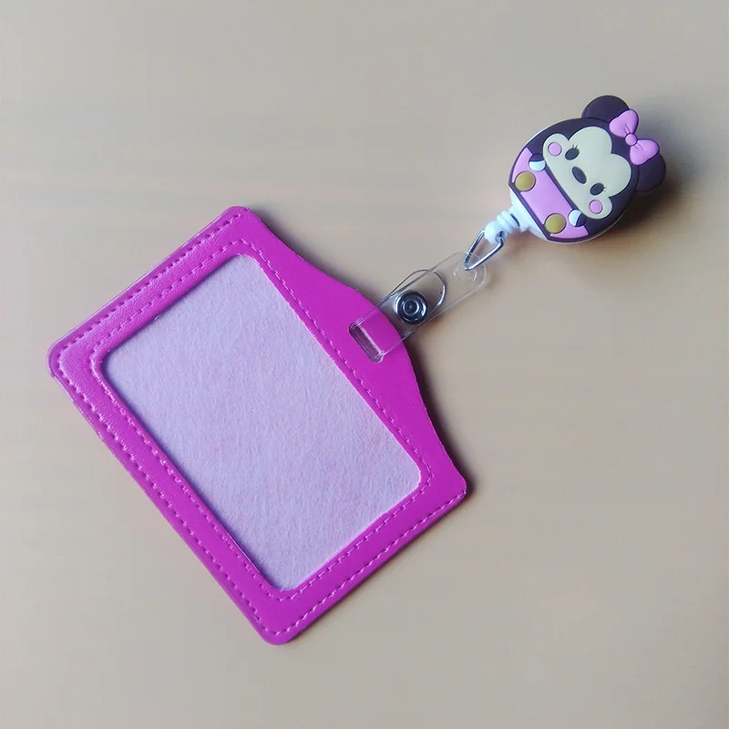 1Pcs Cartoon Bear Retractable Badge Reel Student Nurse Horizontal type Exihibiton ID Name Card Badge Holder Stretched 60 cm