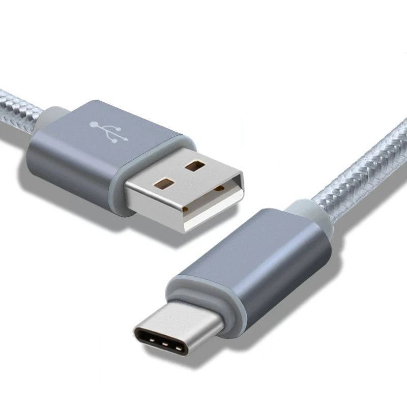 Кабель быстрой зарядки QC 3,0 USB-C type C для huawei P20/P20 Lite mate 20 Pro Nova 4 3e 2S Honor 10 V10 V20 для синхронизации данных и зарядки - Цвет: Серый