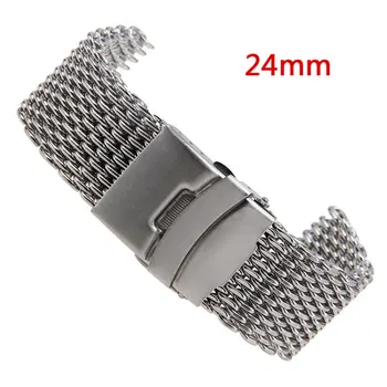 

20/22/24MM Fashionable Luxury Solid Watch Strap Stainless Steel Watchband Silver Unisex Replacement Wrist Band DICTAC