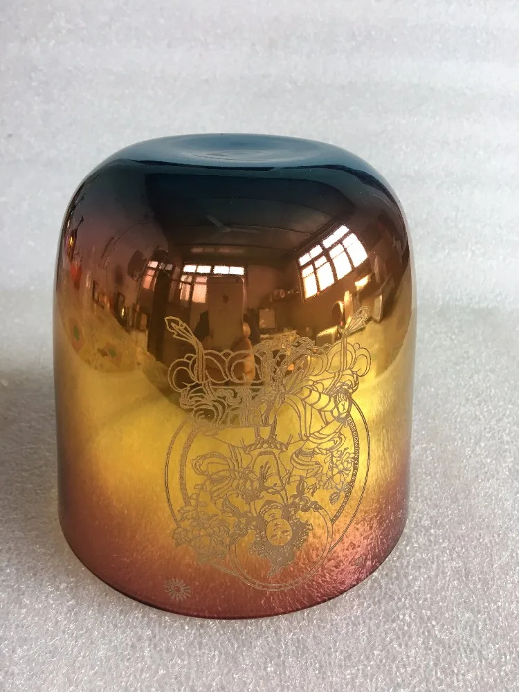 C корневая чакра alchemy Хрустальная Поющая чаша с двойной резной кадуке 6,35"
