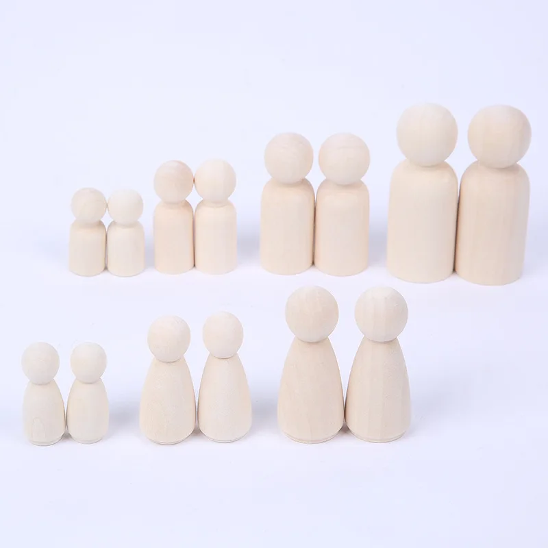 

WD022, 35/43/55/65/75mm Wooden Peg Dolls Unfinished Wooden People Family Turnings-Paint/Stain/DIY Crafts-Waldorf Toy