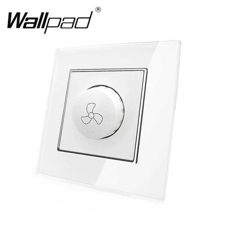 

Fan speed Switch Wallpad 110-250v White Crystal Glass EU European Electric Rotary Fan Speed Controller 600W Switch with Claws
