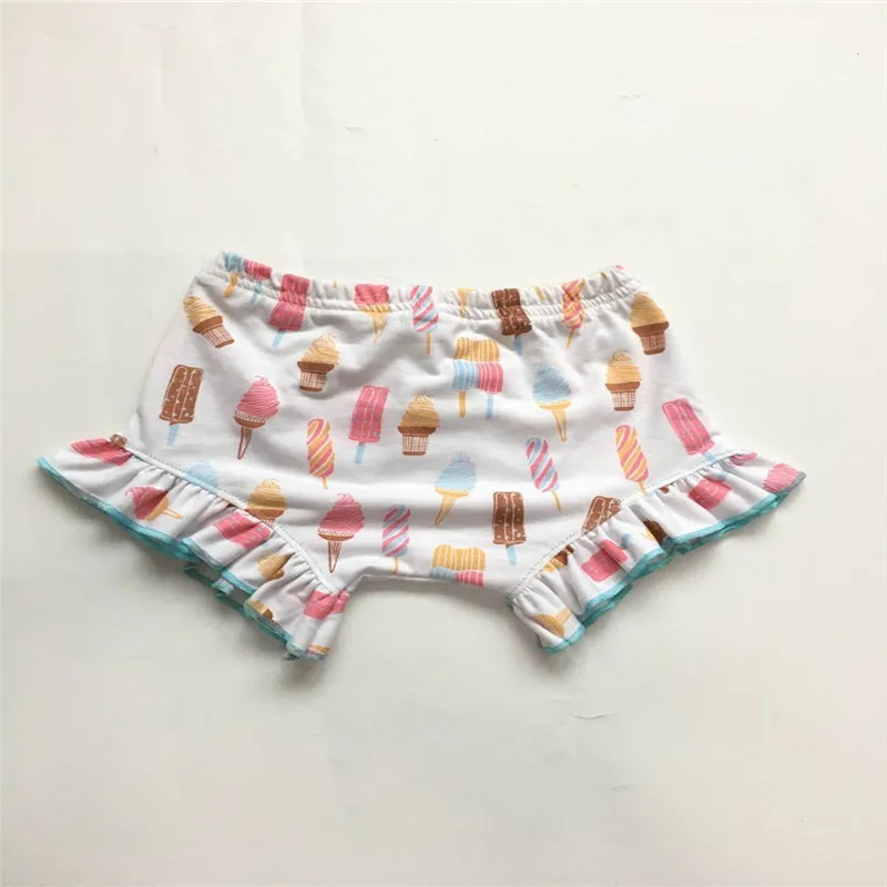 

2019 summer new hot baby girl pants casual mid-waist cotton solid color printing elastic girl shorts