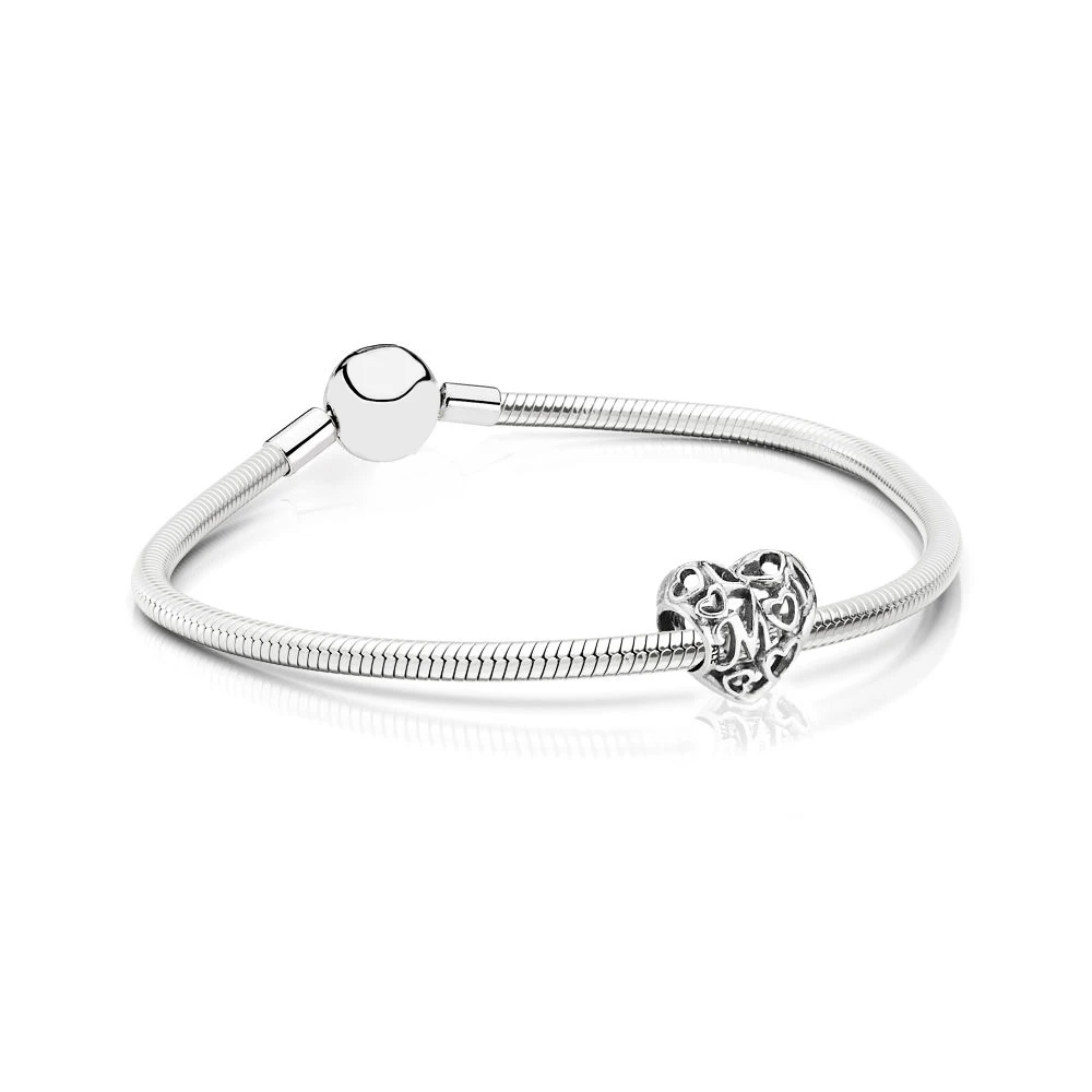 

DERMSPE Charm Pando 925 Sterling Silver Beads Starter Set "Love Mom" Fit DIY Original Bracelet FREE Send Original Box