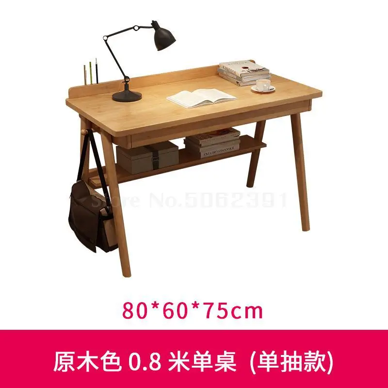 Стол из цельного дерева простой домашний студенческий стол для спальни японский настольный компьютерный стол - Цвет: Same as picture 1
