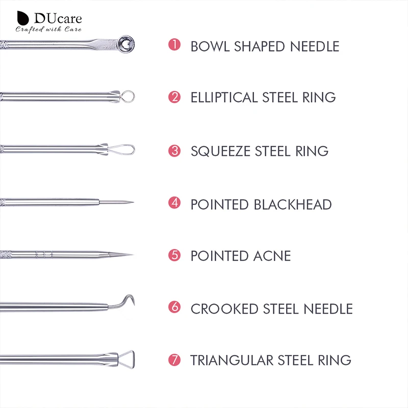 DUcare Makeup Tool Kit 4PCS Acne Blackhead Removal Needle Stainless Steel Pimple Spot Cleanser Extractor Face Clean Care Tool DUcare Makeup Tool Kit 4PCS Acne Blackhead Removal Needle Stainless Steel Pimple Spot Cleanser Extractor Face Clean Care Tool