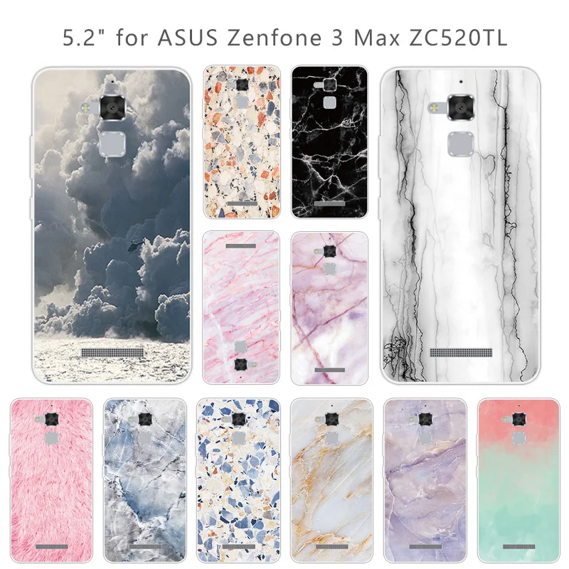 ТПУ каменный чехол для Asus Zenfone 3 Max ZC520TL Мягкие силиконовые чехлы телефонов 5 2